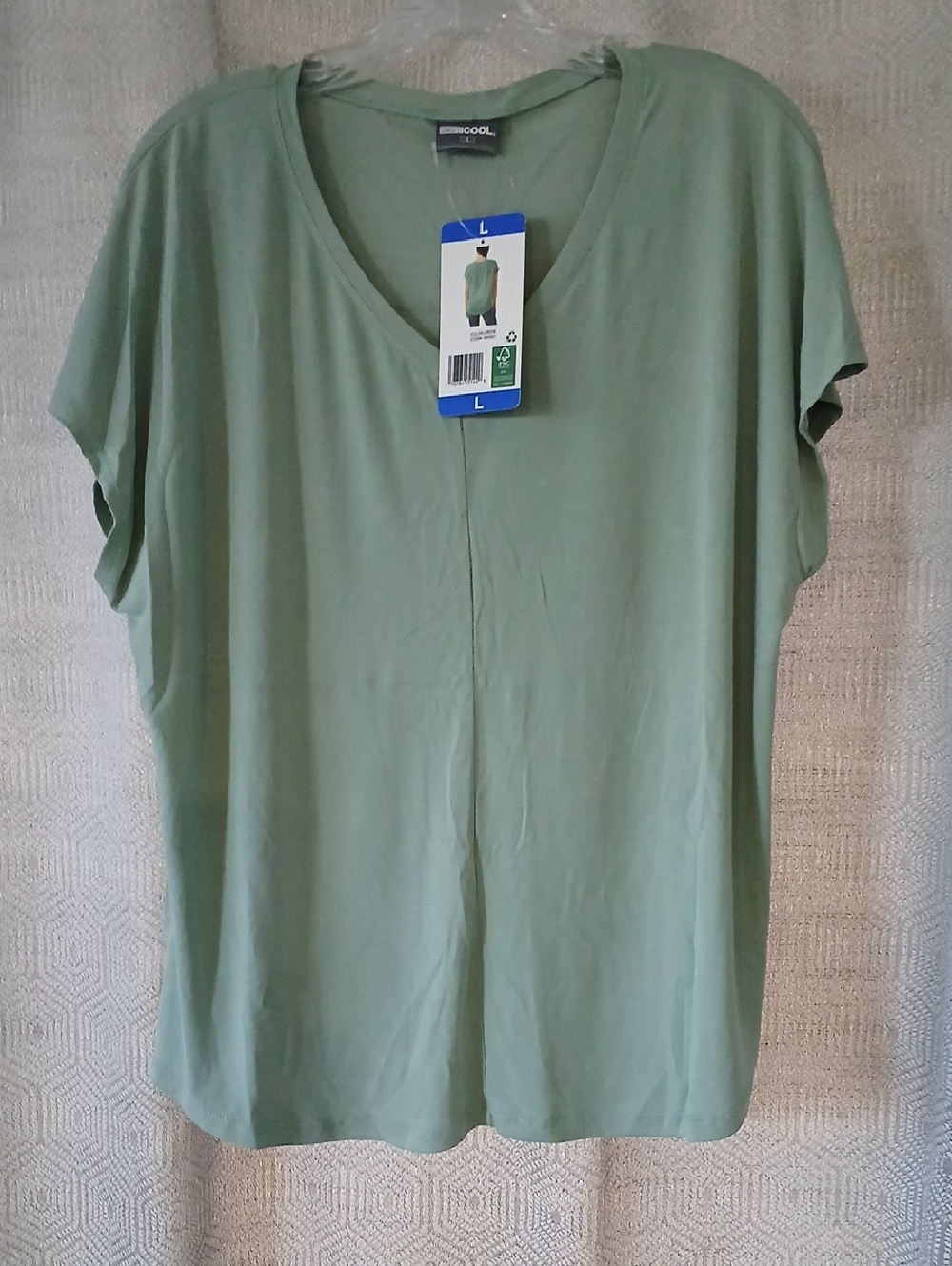 Light Green V-Neck Women’s Top
